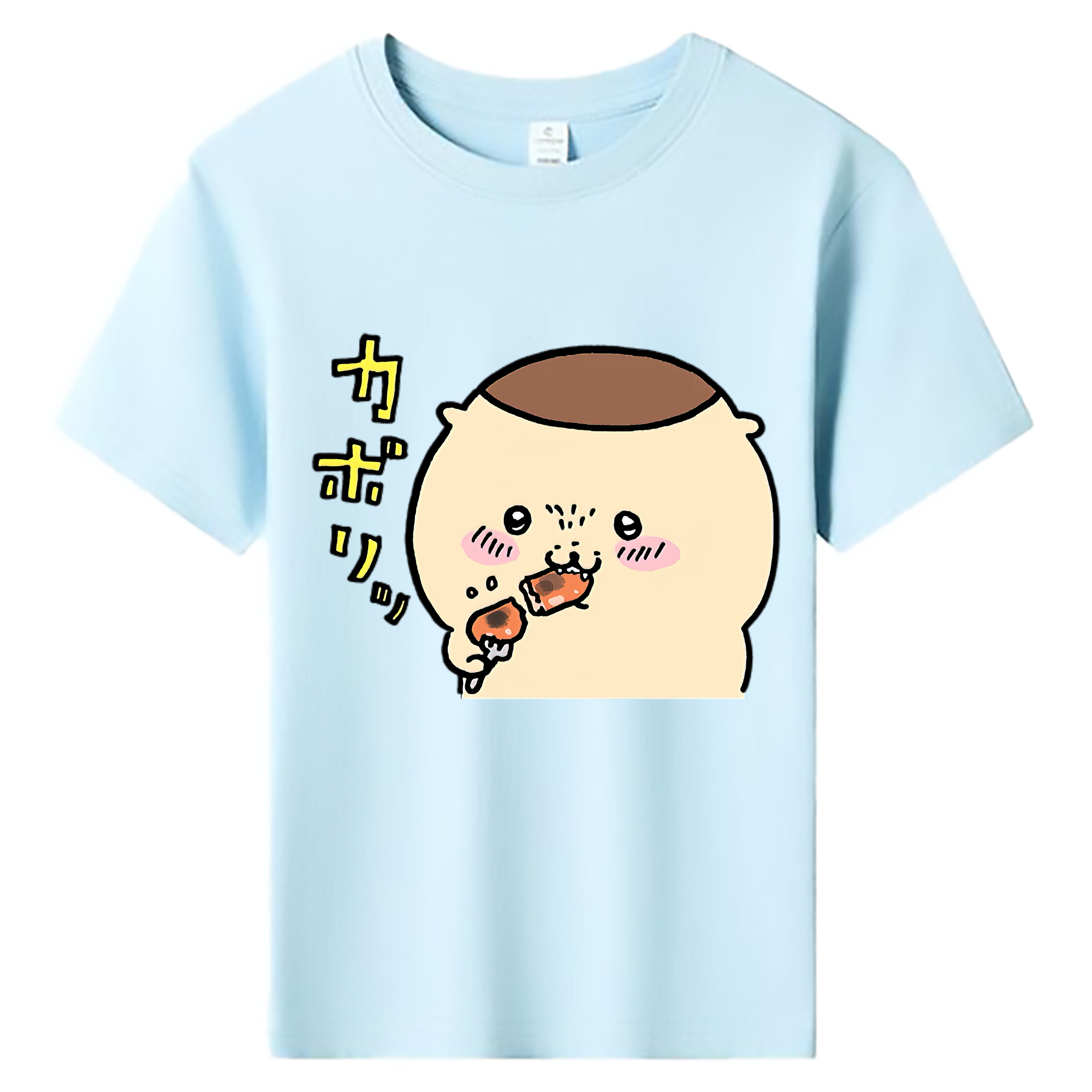 （画像用） ちいかわ くりまんじゅう Chii-kawa kuri manjū 綿100％キッズTシャツ（フロントプリント）